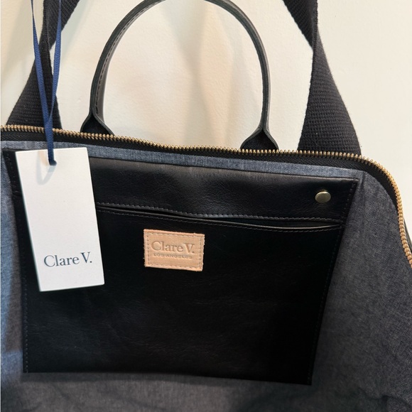 Clare V Black Le Zip Sac with travel pouch - Picture 5 of 12